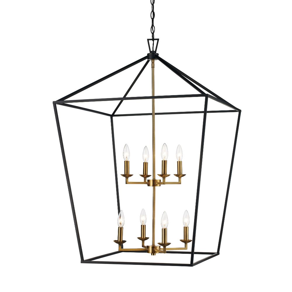 Trans Globe Lighting 10265 BK/AG 8LT XL Bird Cage Pendant in Black/Antique Gold